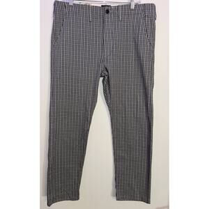 Levis 502 Taper Chinos Stretch Black White Check Plaid 34x30 NEW